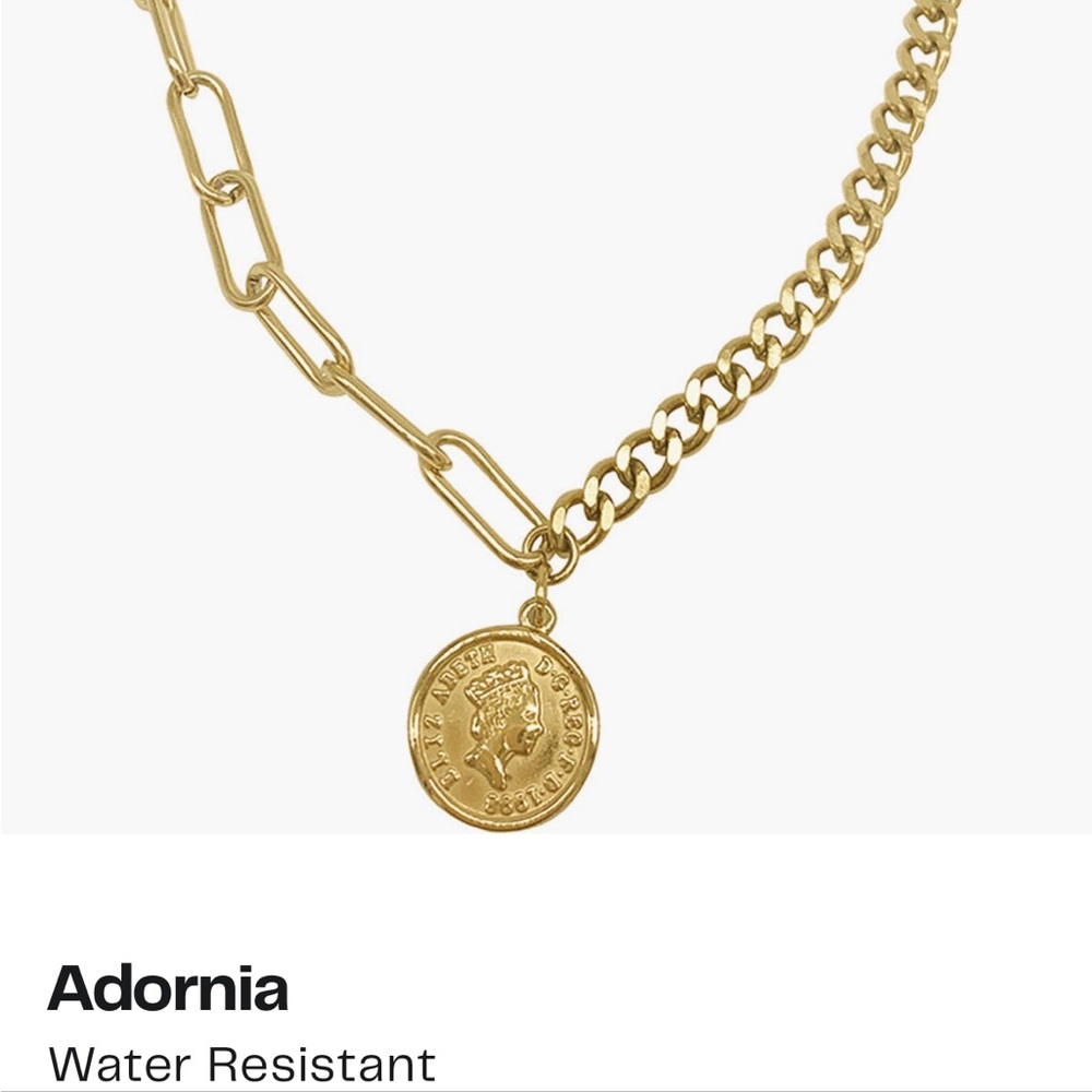 Gold Chain Necklace with Medallion - Picture 4 of 4